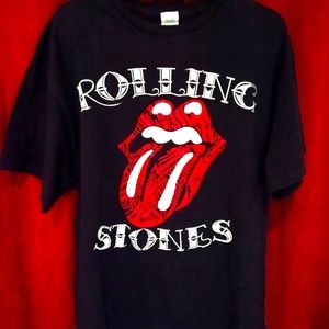 Vintage Rolling Stones Band Black T-shirt Lip and Tongue Design Delta Pro NWOT